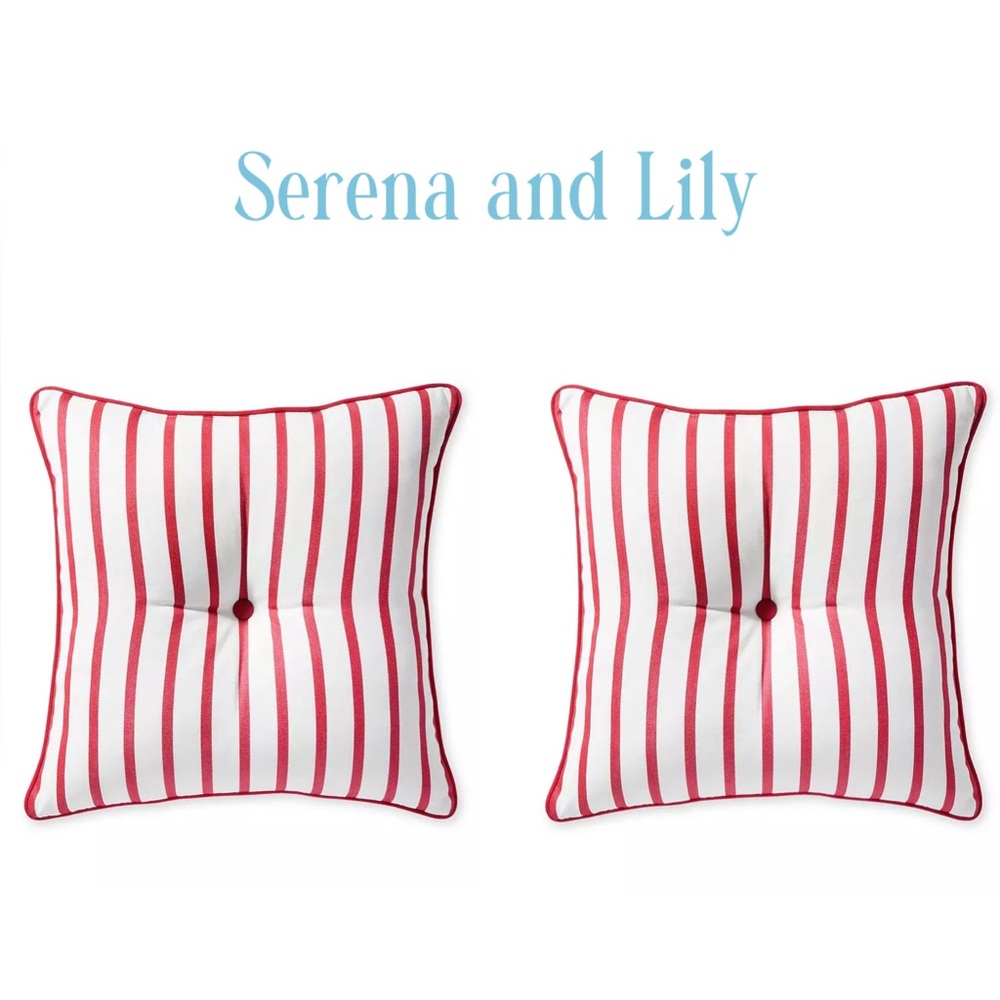 Serena & Lily Red and White accent Pillows